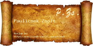 Paulicsek Zsolt névjegykártya